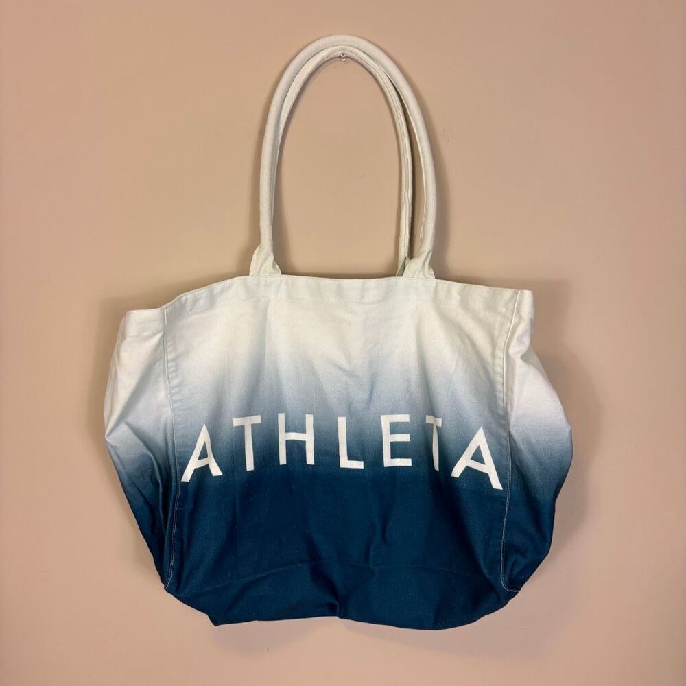 Athleta Blue Ombré Open Canvas Tote‎ Bag